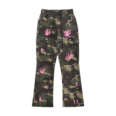 Sopula Men's Retro High Street Style Splash Pocket Camouflage Flared Pants Product Image