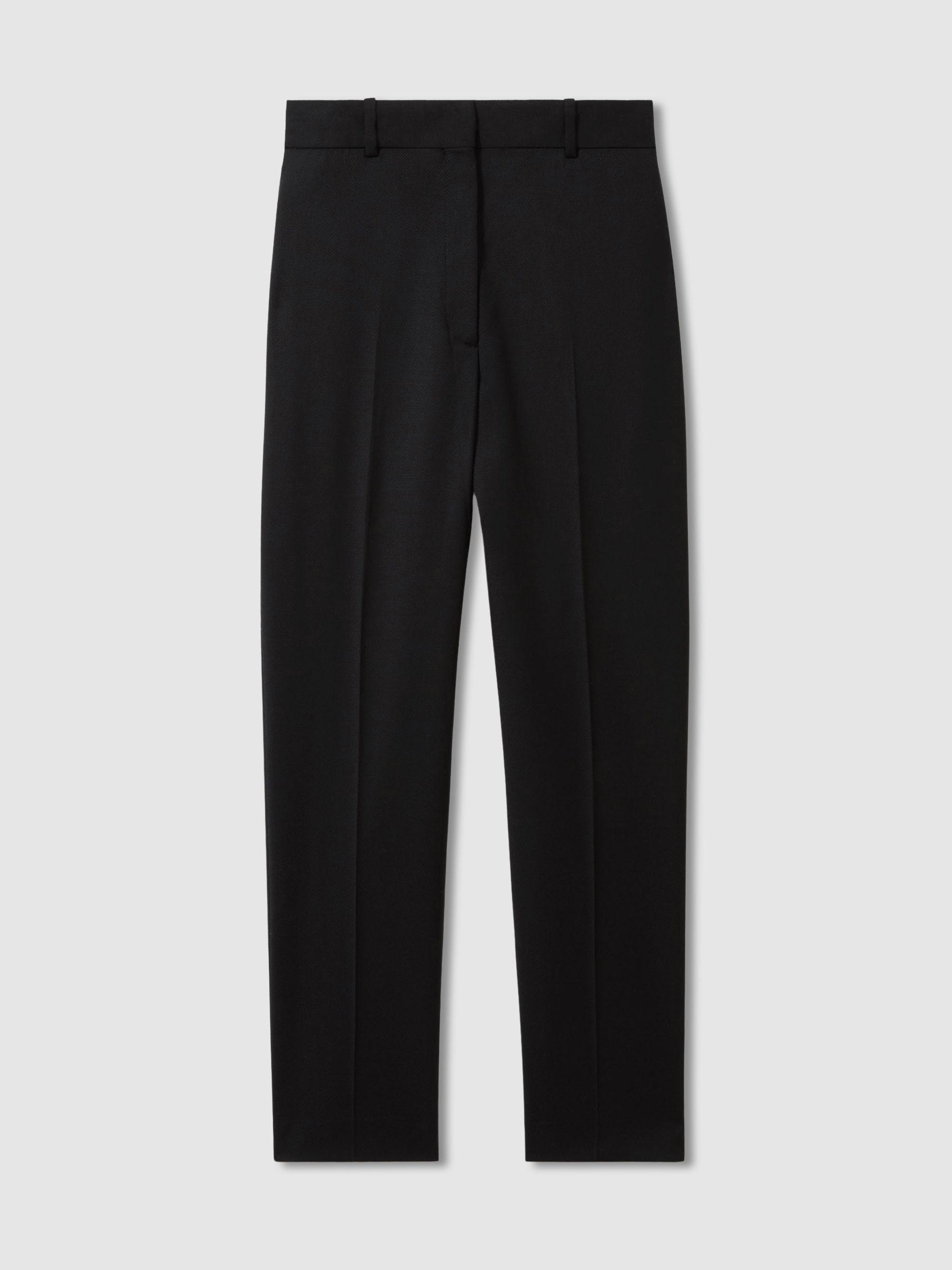 Petite Wool Blend Tapered Suit Trousers in Black Product Image