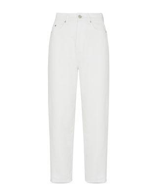 Petites Authentic Barrel Leg Jeans in White Product Image