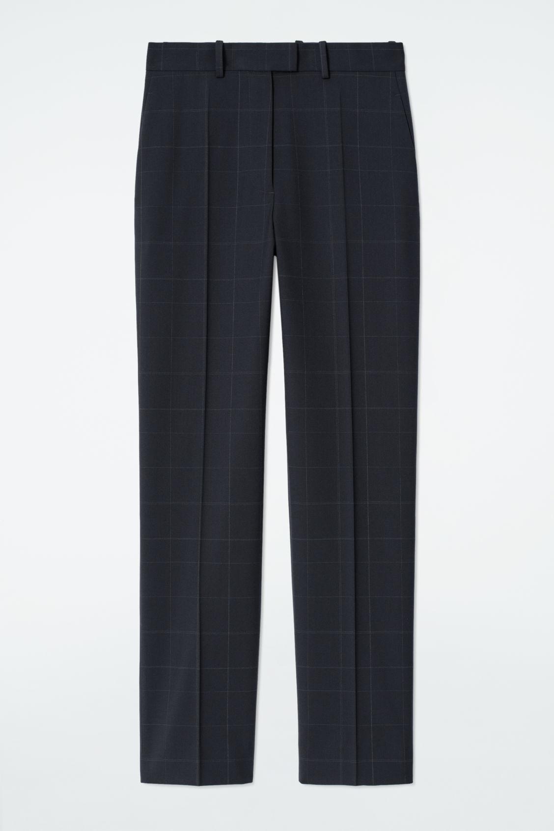 WINDOWPANE-CHECK STRAIGHT-LEG PANTS Product Image