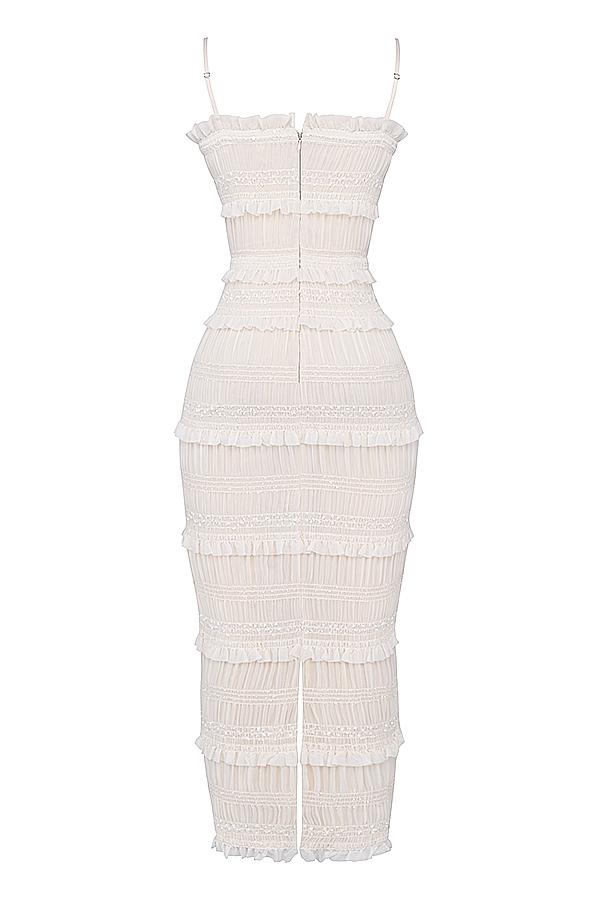 Solana  ivory sequin pleat maxi dress Product Image