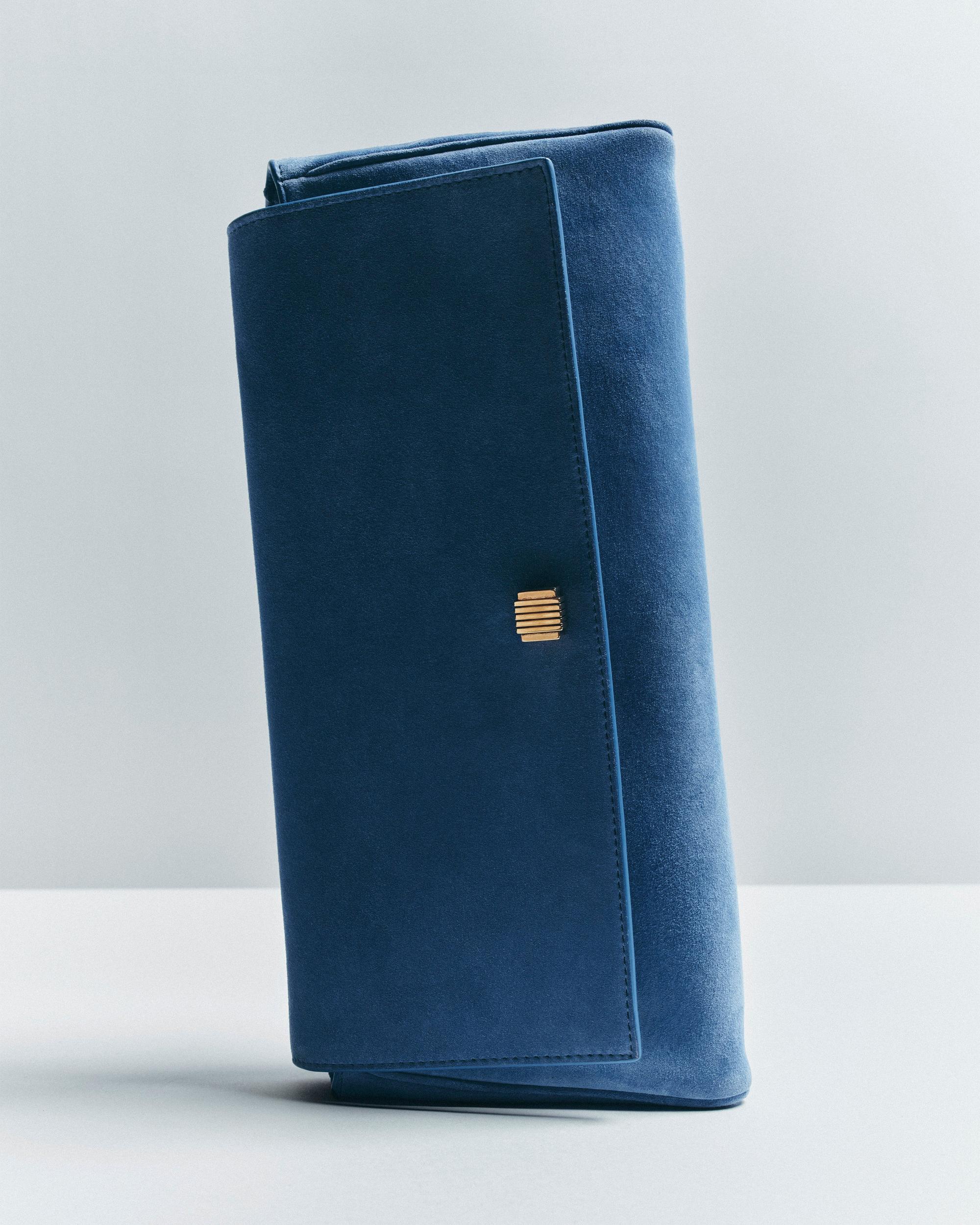 Audrey Clutch in Sky Blue Suede Product Image