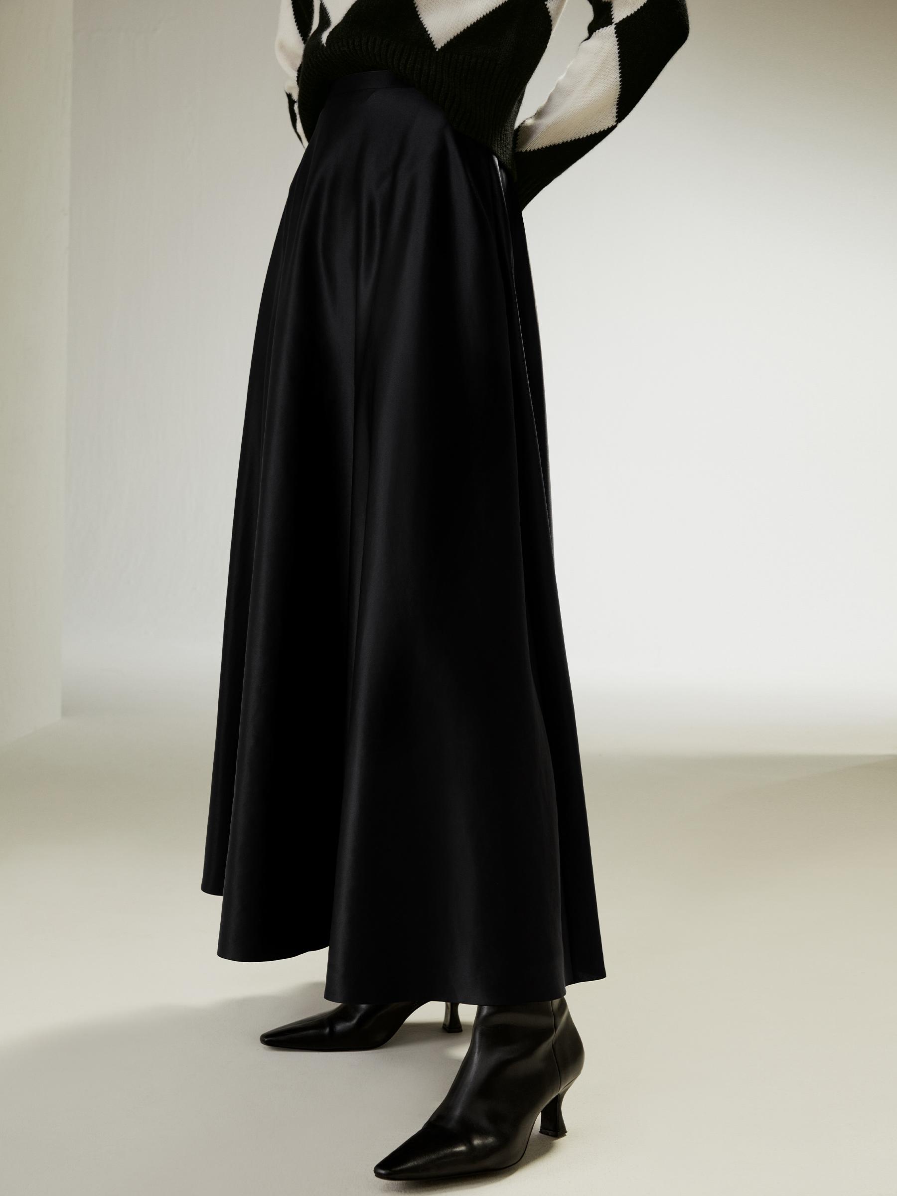 A-Line Silk Maxi Skirt Product Image