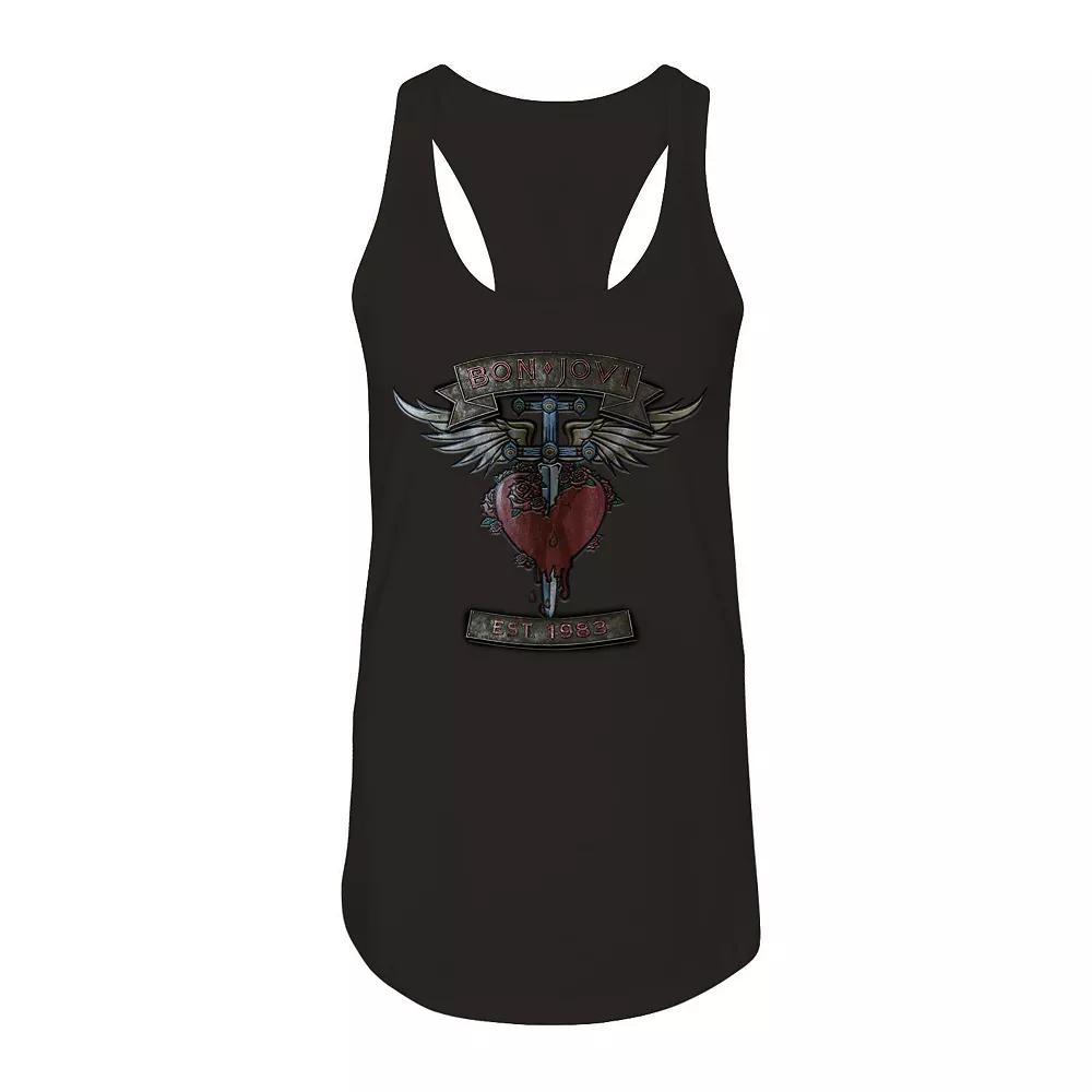 Junior's Bon Jovi Banners Graphic Tank, Girl's,  Product Image