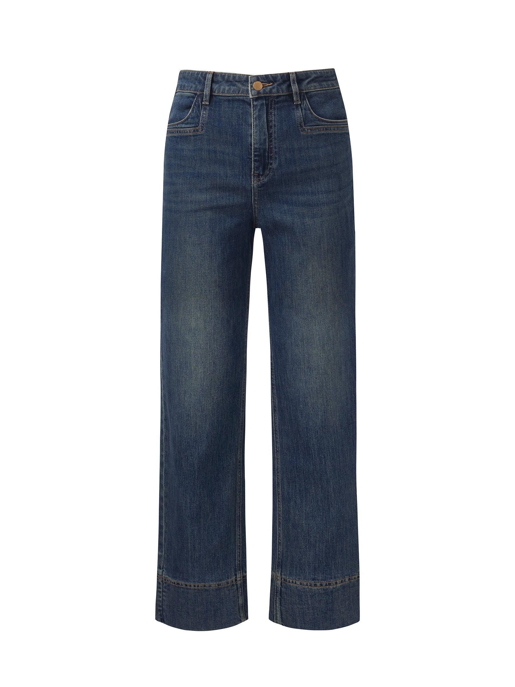 Denim Women Ankle-Length Cuffed Jeans Product Image