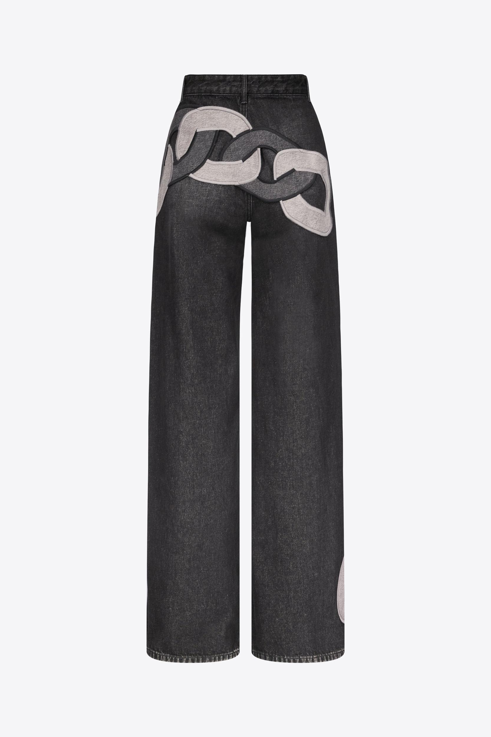 Chain Cutout Wide Leg Jean Product Image