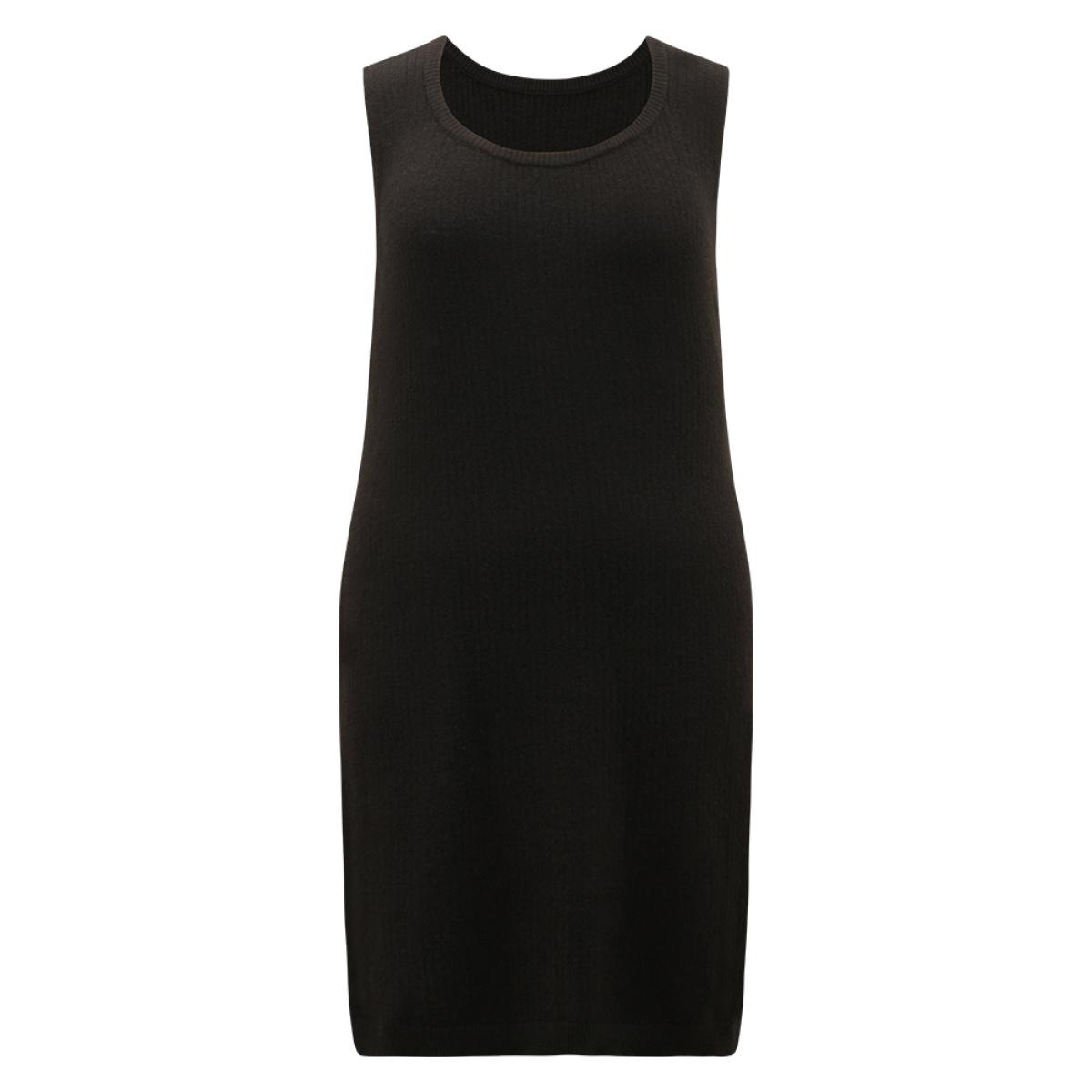 Plus Size Supersoft Essentials Anti-Pilling Shoulderless Sweater Dress Black Women Casual Loose Long Sleeve Everyday Sweater Dresses BloomChic 12/L Product Image