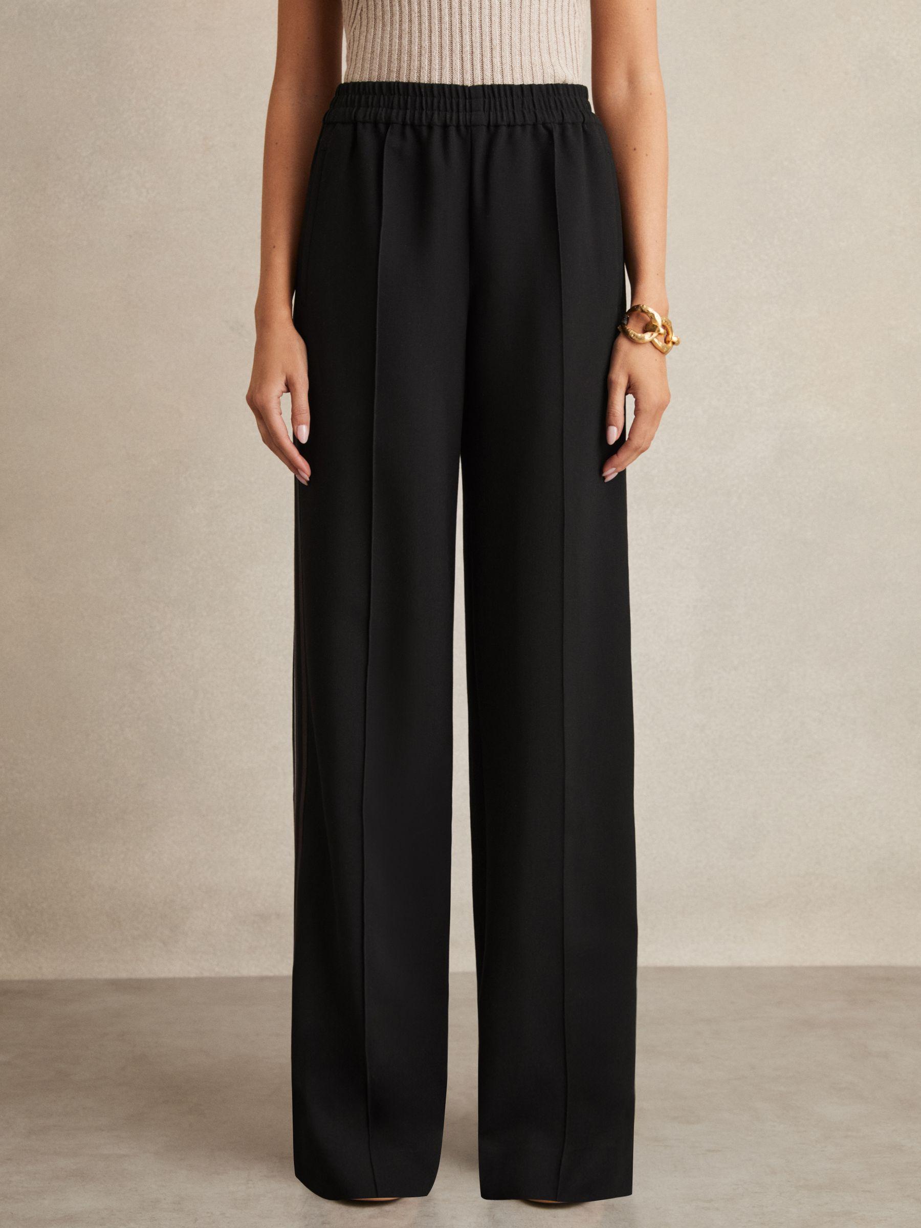 Side-Stripe Tapered Trousers in Black Product Image