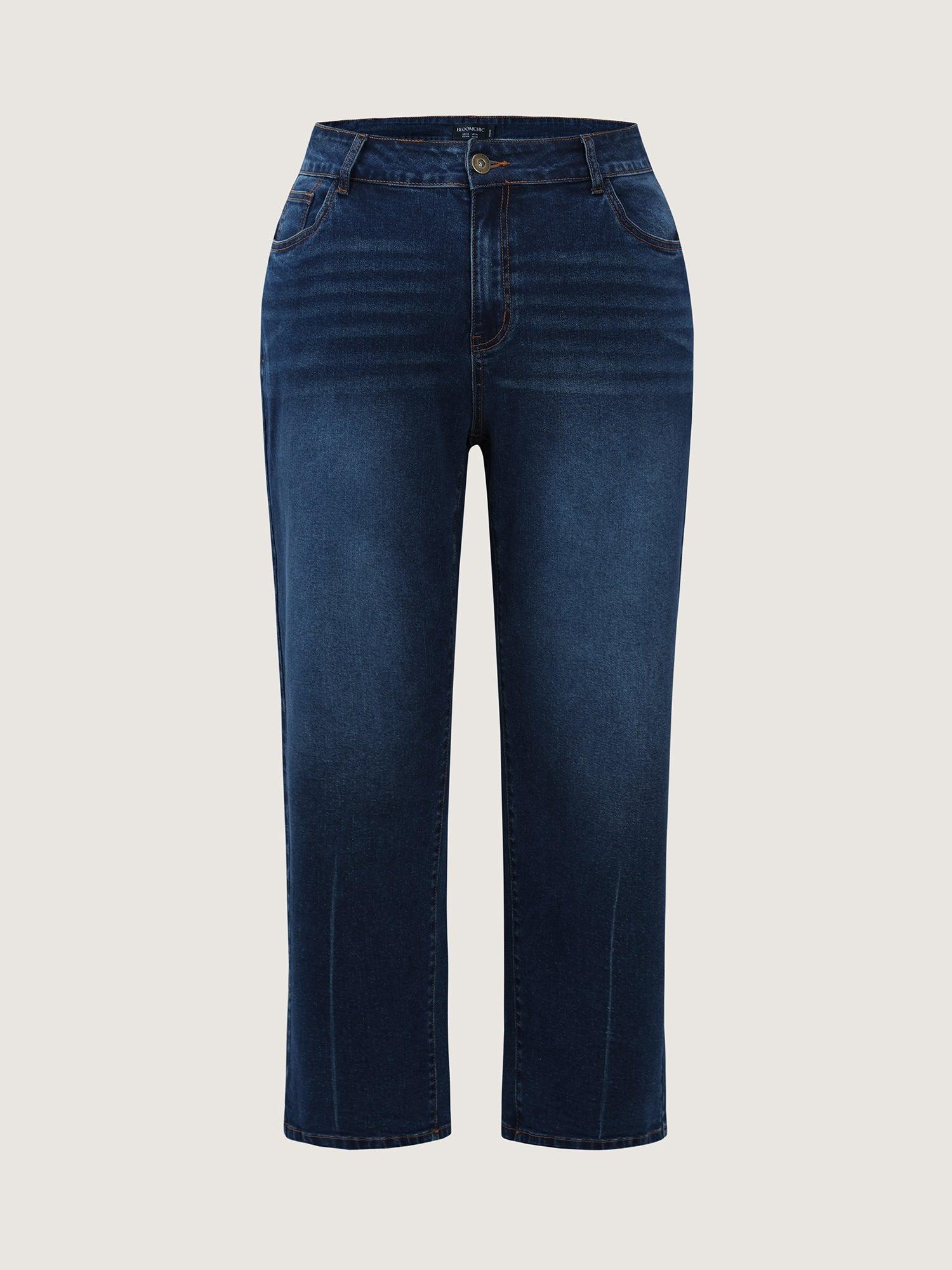 Plus Size Pull-On Solid Bootcut Pants Women Black Office Bodycon Mid Rise Office Pants BloomChic 30/6X Product Image