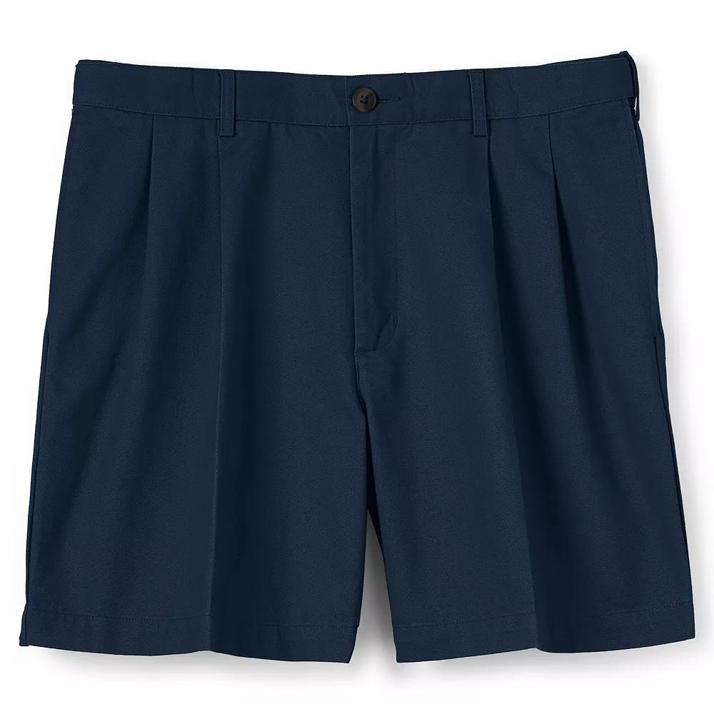 Men's Lands' End Comfort Waist 6-inch No-Iron Pleated Chino Shorts,  Product Image