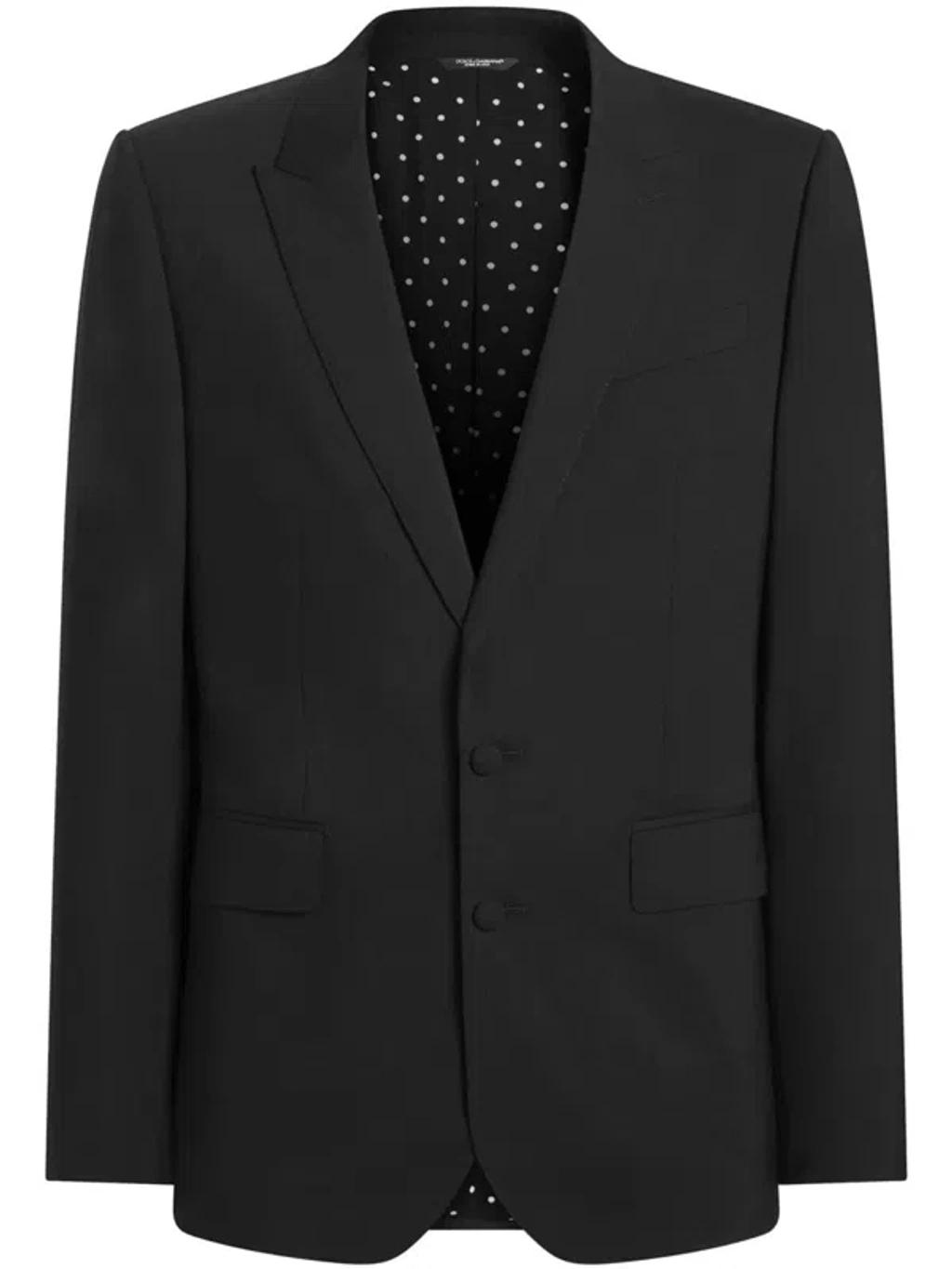 DOLCE & GABBANA Brown Single-breasted Jacket With Peak Revers In Wool Man In Green Product Image