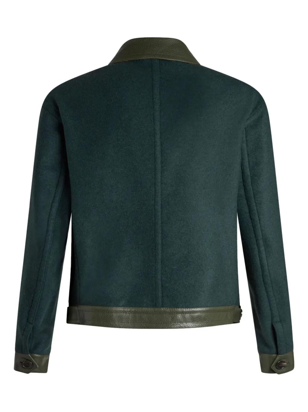 leather-trimmed shirt jacket Product Image