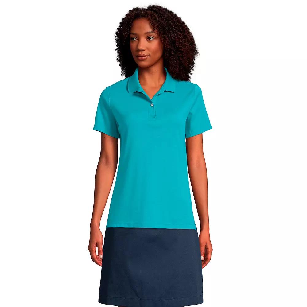 Women's Lands' End School Uniform Short Sleeve Interlock Polo Shirt,  Product Image