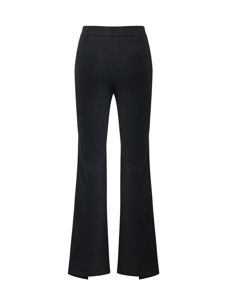 Mid-Rise Slit Micro-Flared Women Pants Product Image