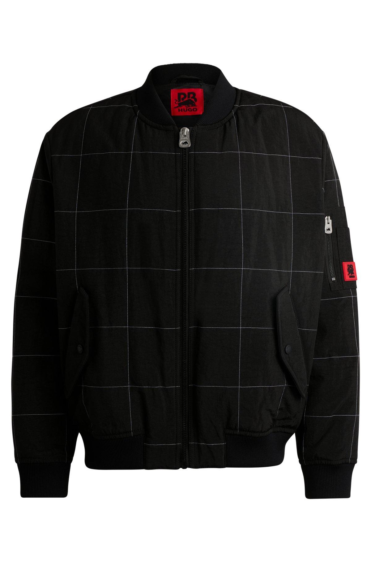 HUGO x RB water-repellent bomber jacket with grid quilting Product Image