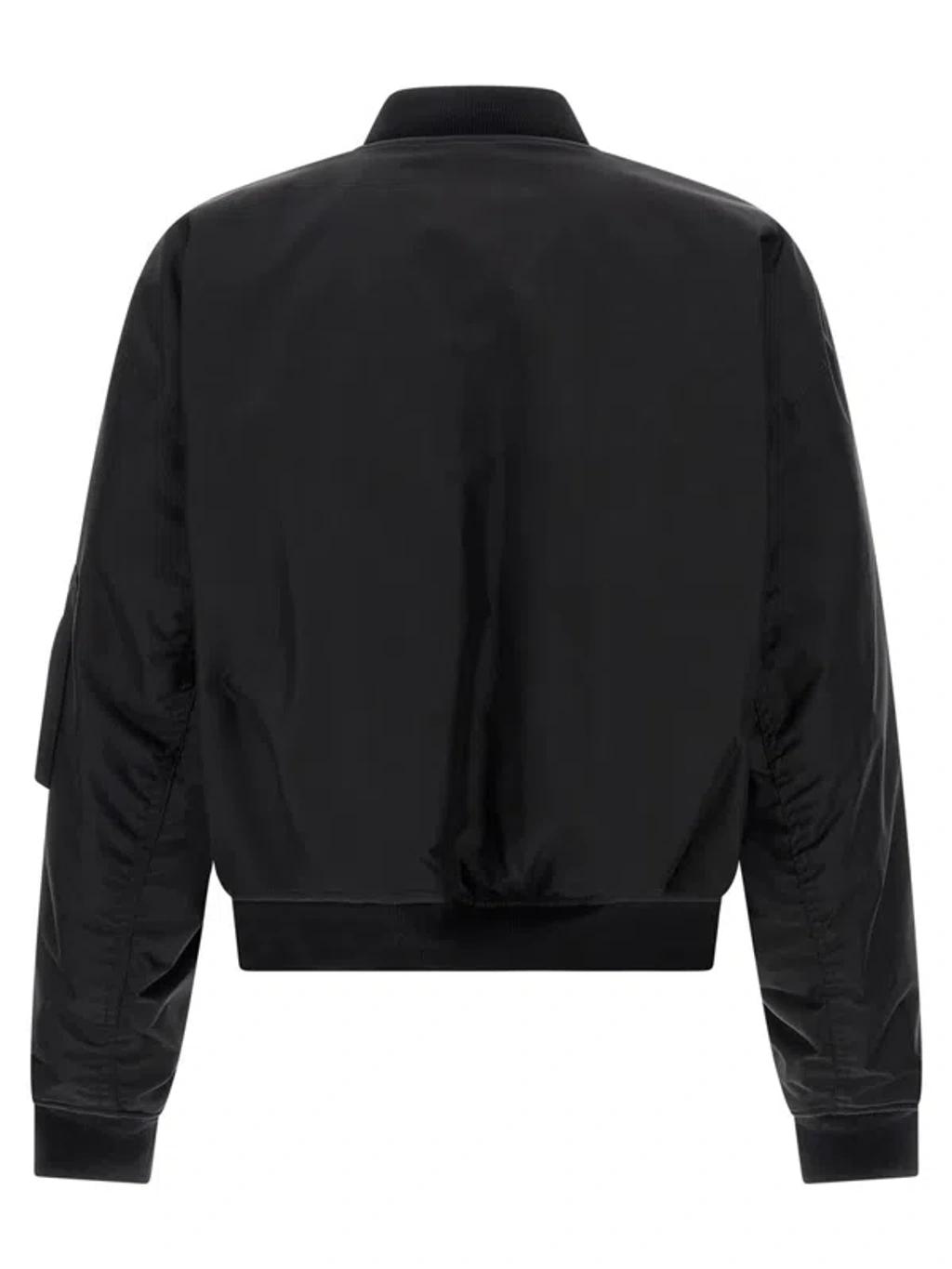 BALENCIAGA Nylon Uniform Merch Large Fit Bomber In Black Product Image