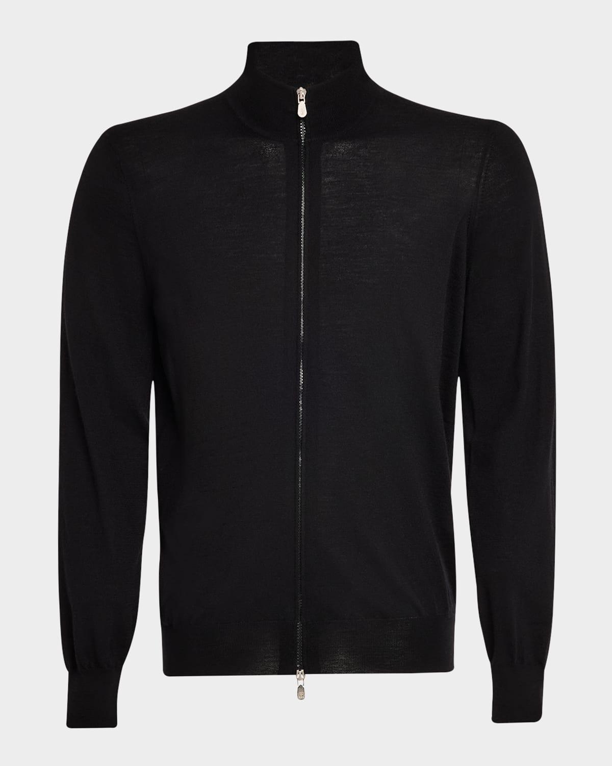 Mens Wool and Cashmere Full-Zip Sweater Product Image