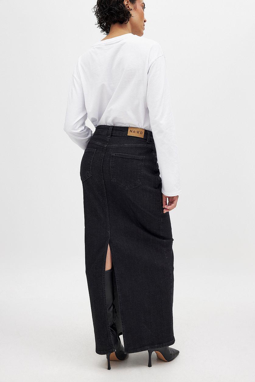 Denim Maxi Skirt Product Image