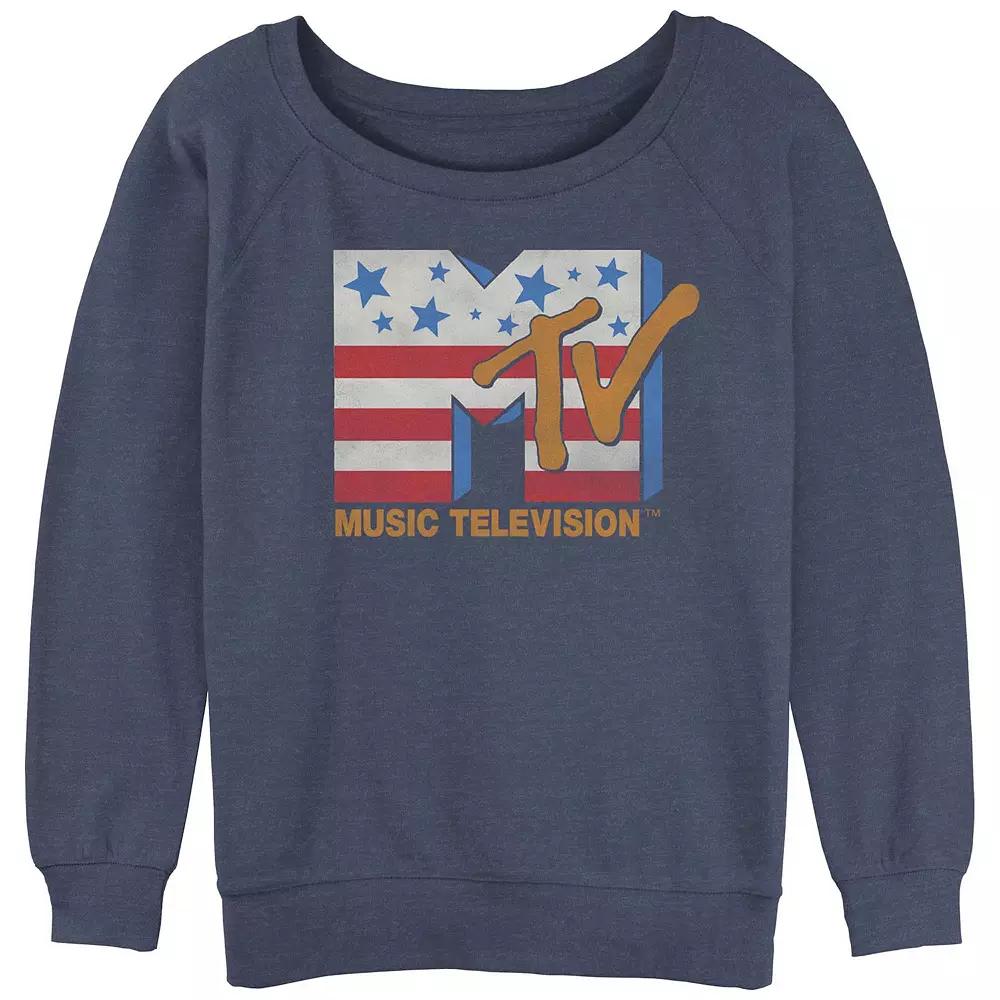 Juniors' MTV Americana Logo Slouchy Terry Graphic Pullover, Girl's,  Product Image