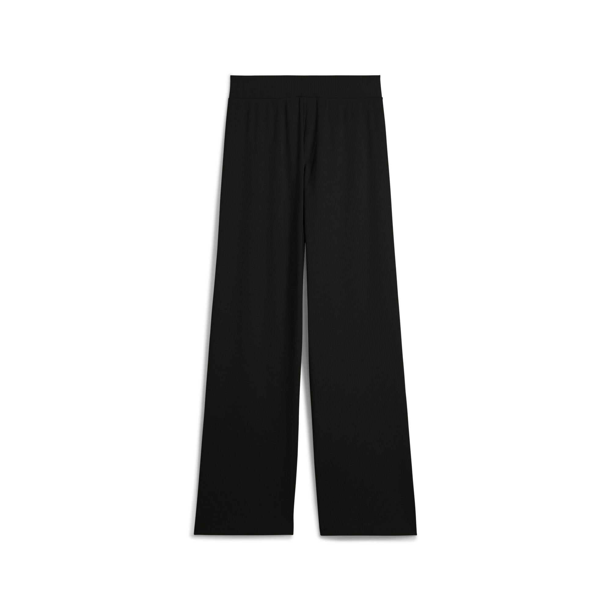 PUMA ESS ELEVATED High-Waist Straight Leg Rib Pants Women Product Image