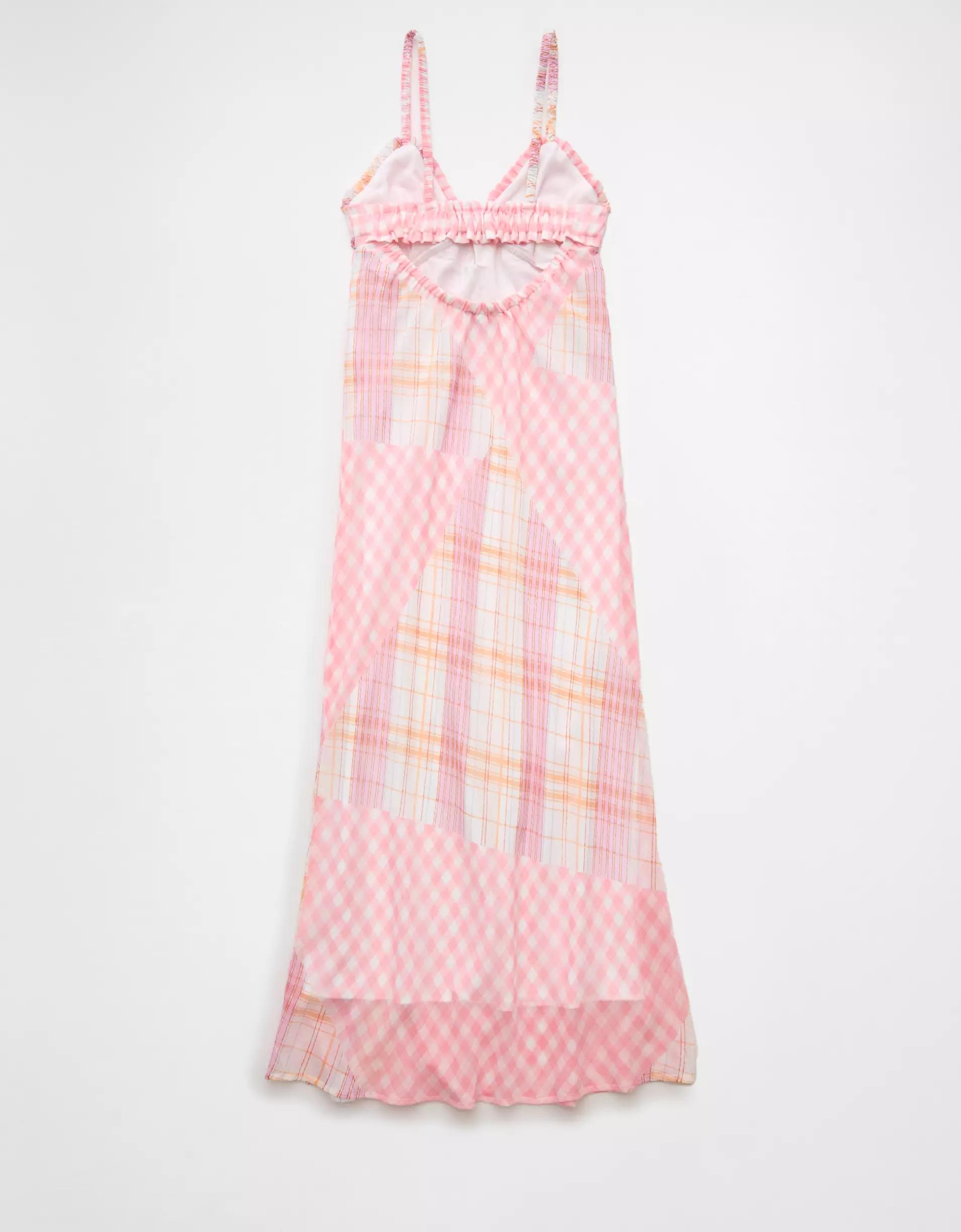 AE V-Neck Ruffle Midi Slip Dress Product Image