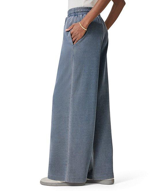 Splendid Coordinating Indigo Wide Leg Cotton Knit Pants Product Image
