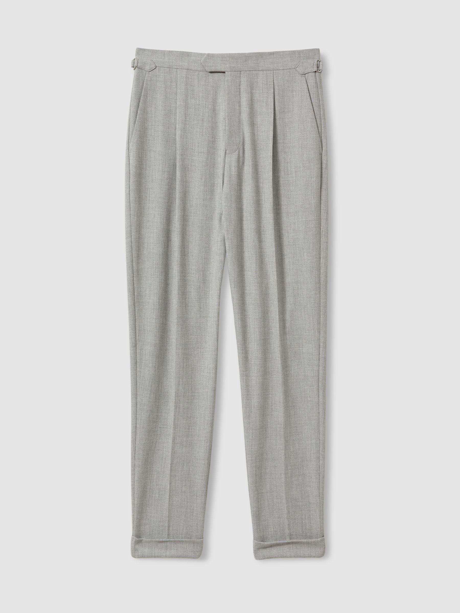 Tapered Trousers with Turn-Ups in Grey Product Image