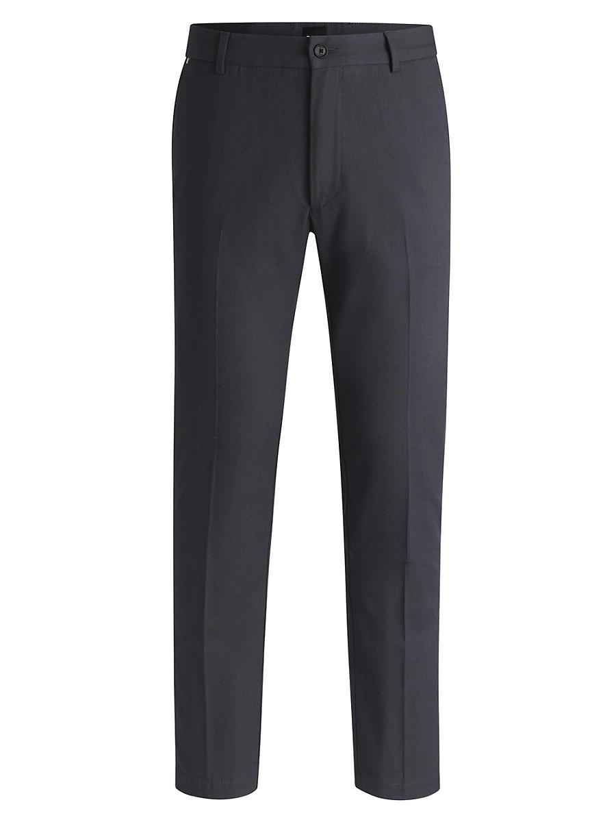 Mens Regular-Fit Trousers in Micro-Patterned Stretch Cotton Product Image