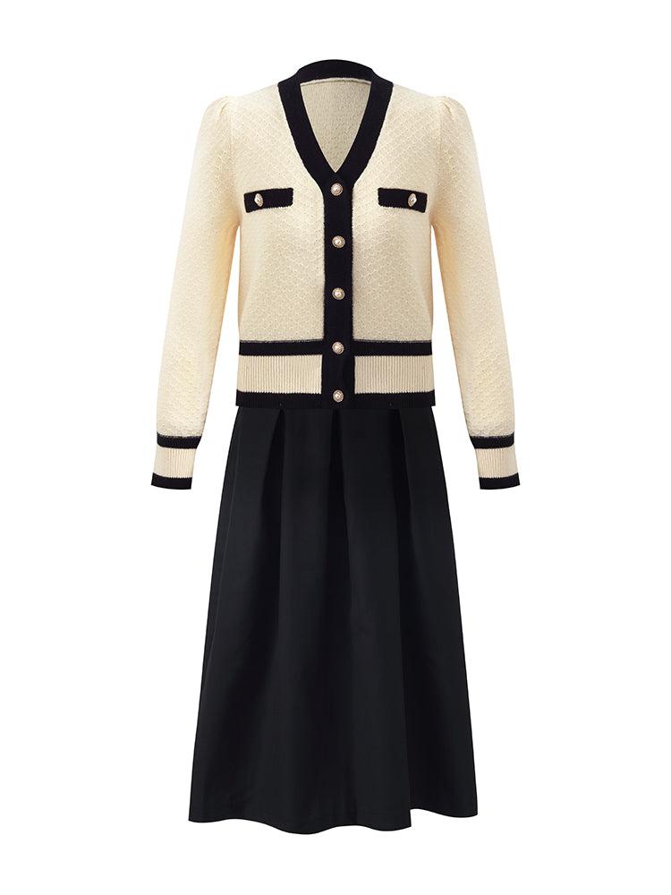 Classic Jacquard Cardigan And Skirt Two-Piece Set Product Image