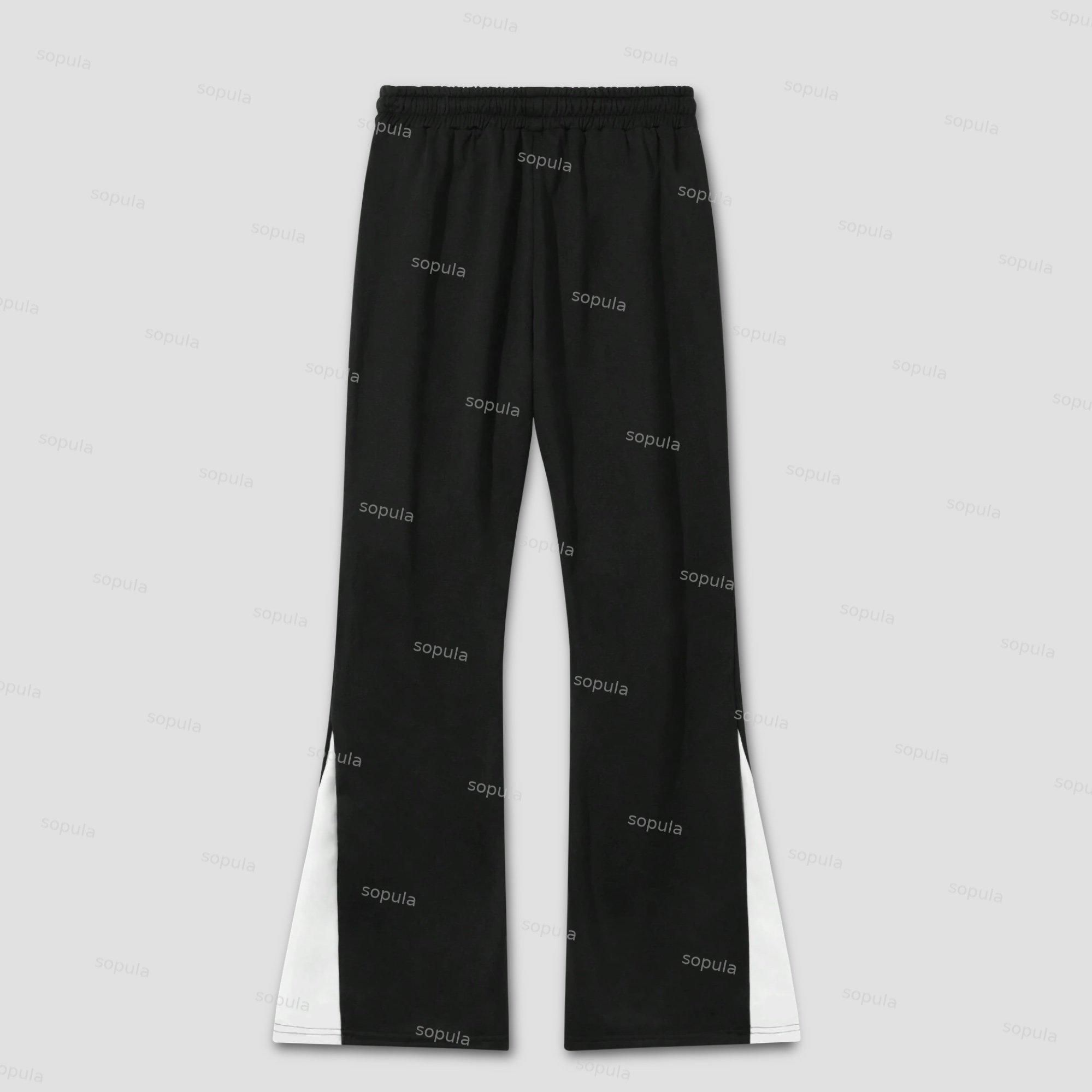 God Savior Old Retro Graphic Blocked Flared Sweatpants Product Image