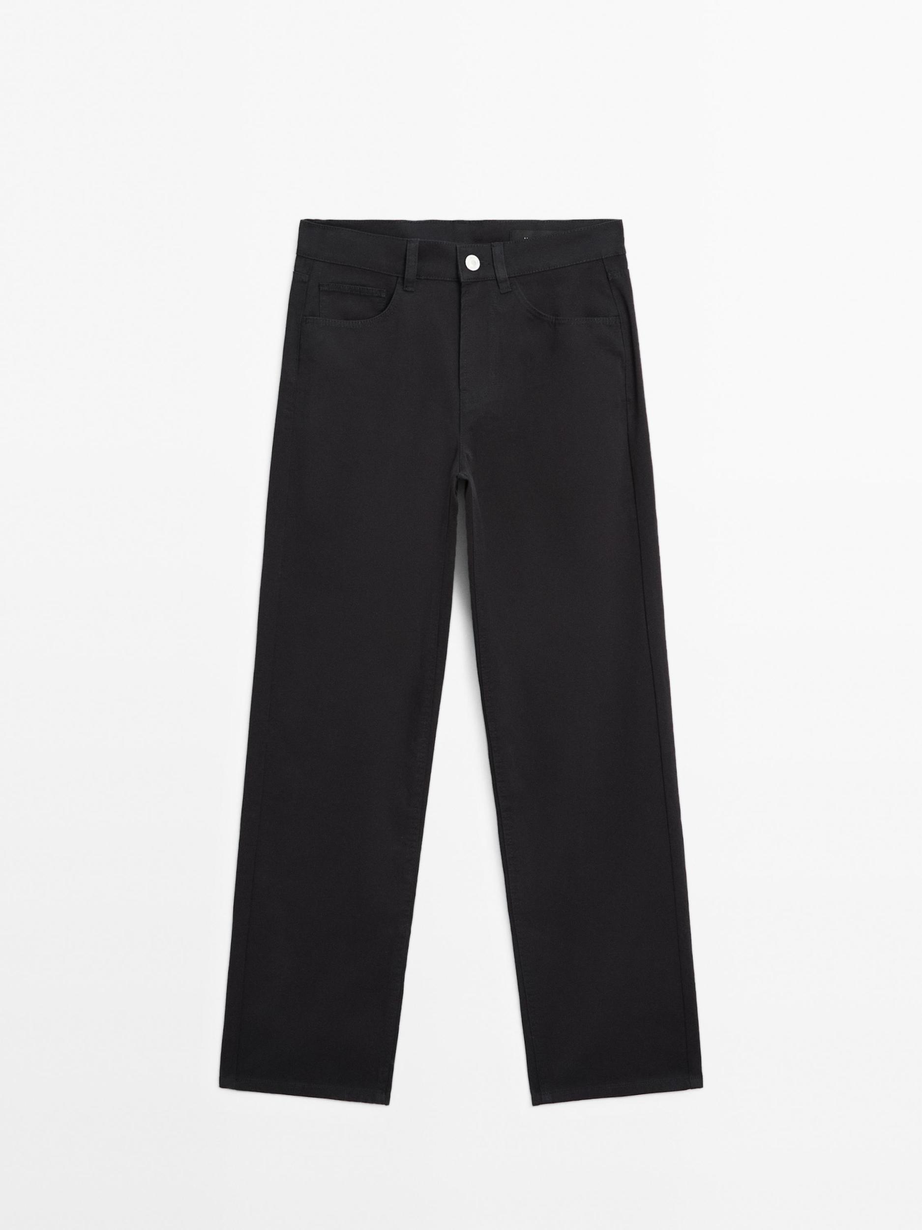Mid-waist straight-leg trousers Product Image
