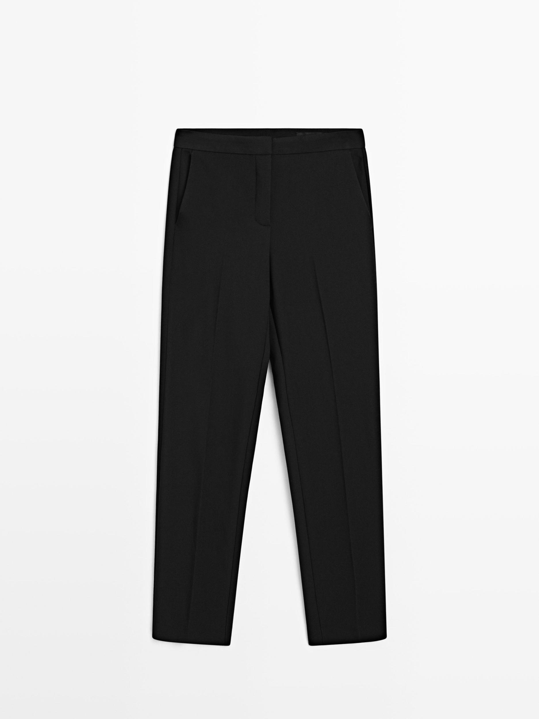 Crepe cigarette fit trousers Product Image