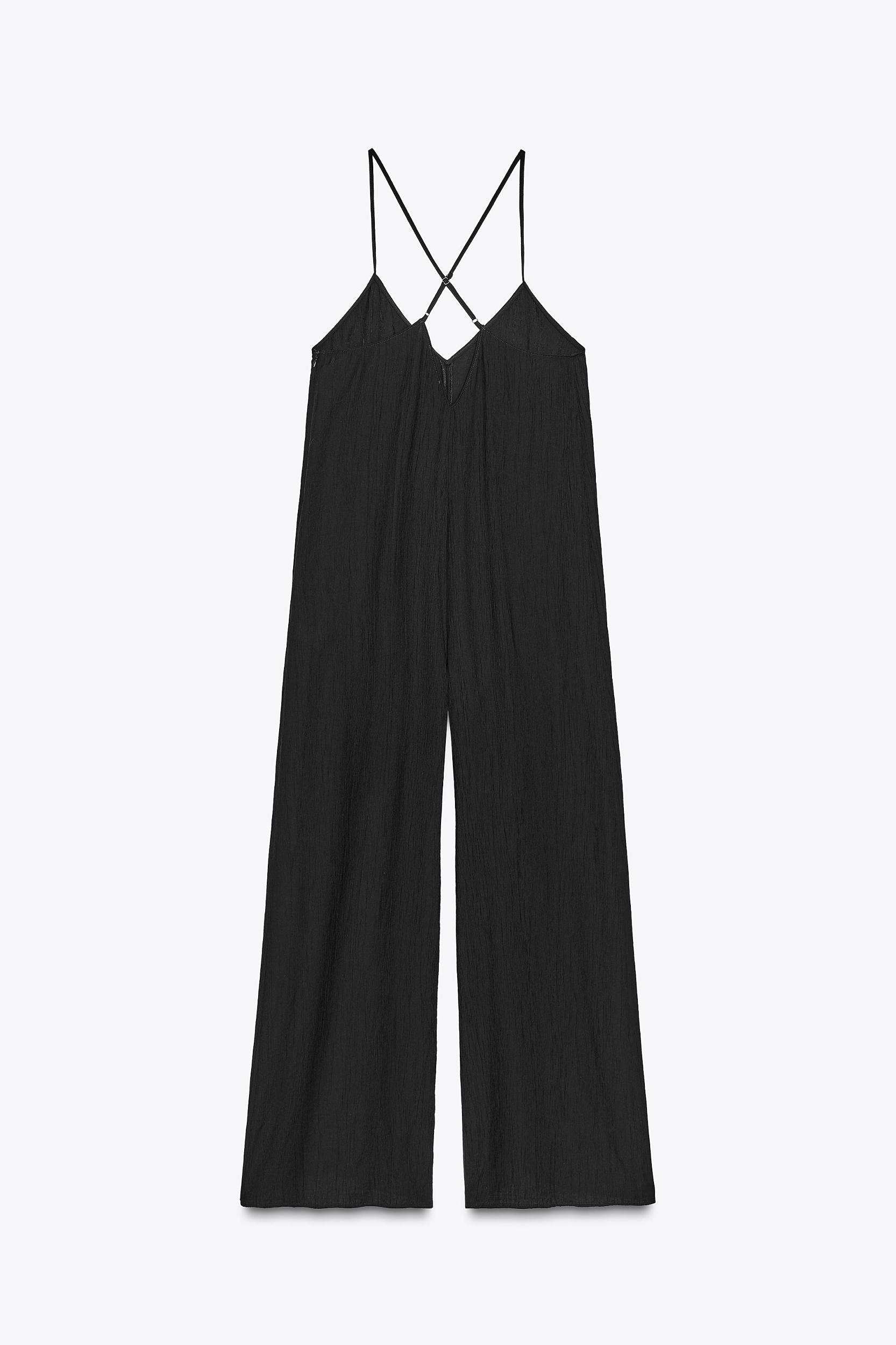 TEXTURED FLOWY LONG JUMPSUIT Product Image