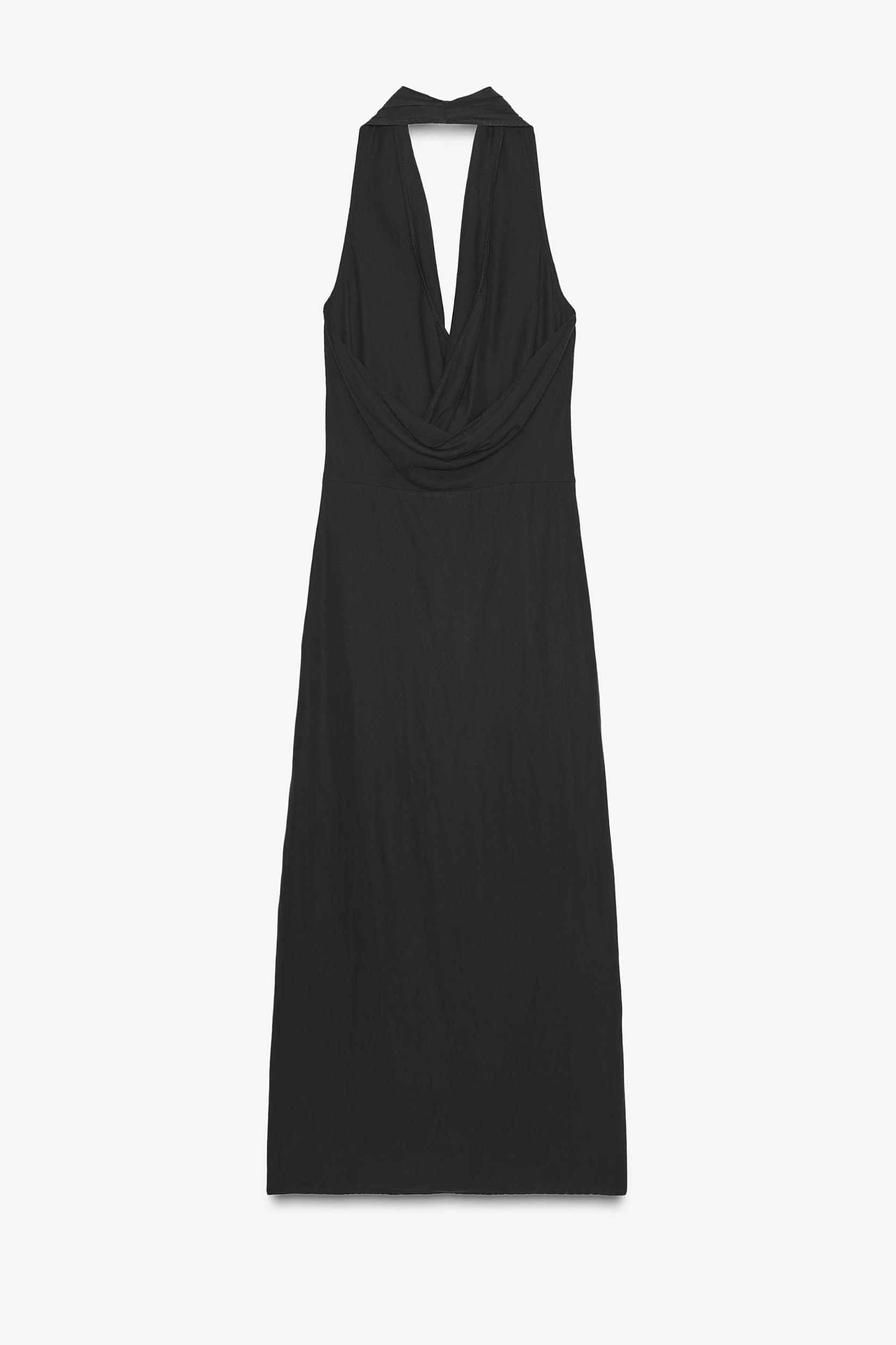 FLOWY DRAPED MIDI DRESS Product Image