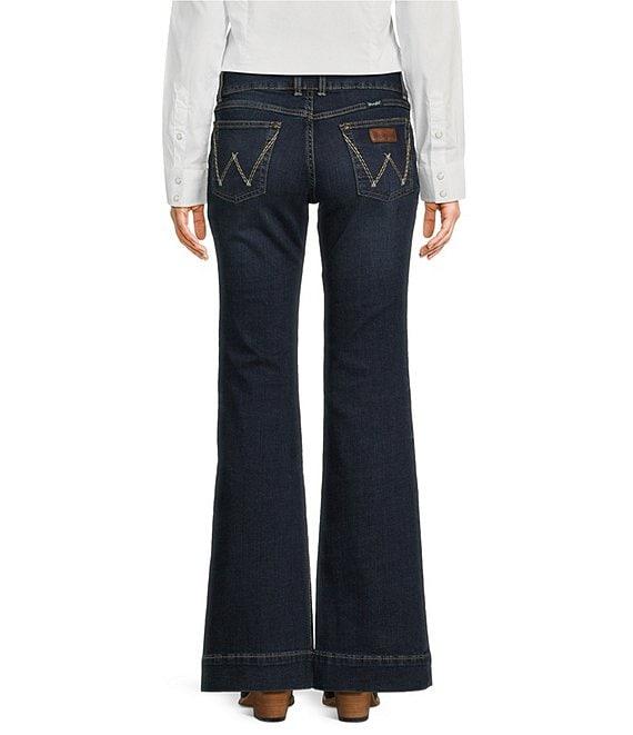 Wrangler® Mae Mid Rise Flare Leg Trouser Stretch Jeans Product Image