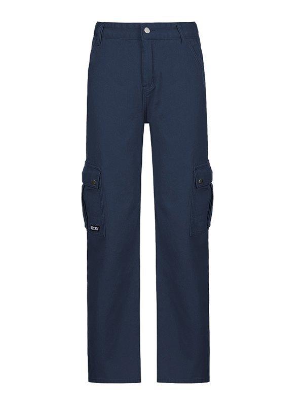 Pocket Patched Straight Cargo Jeans Product Image