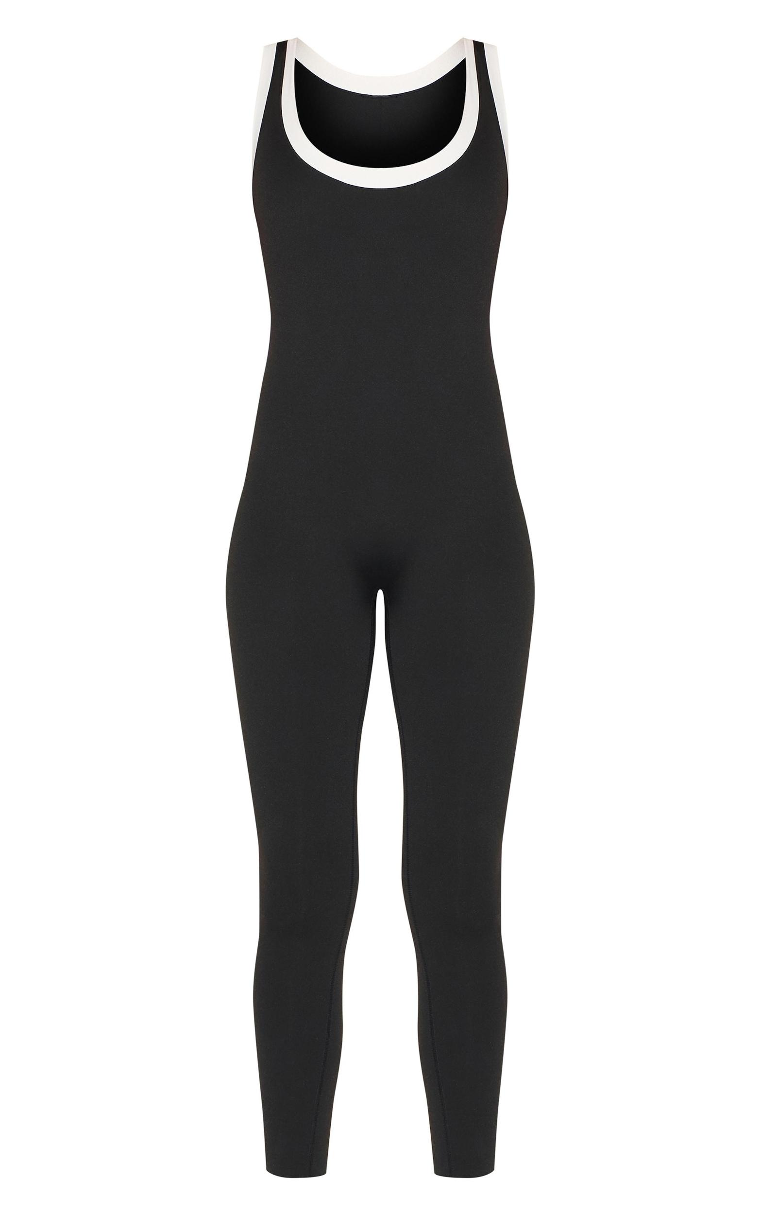 Black Sculpt Contrast Binding Unitard Product Image