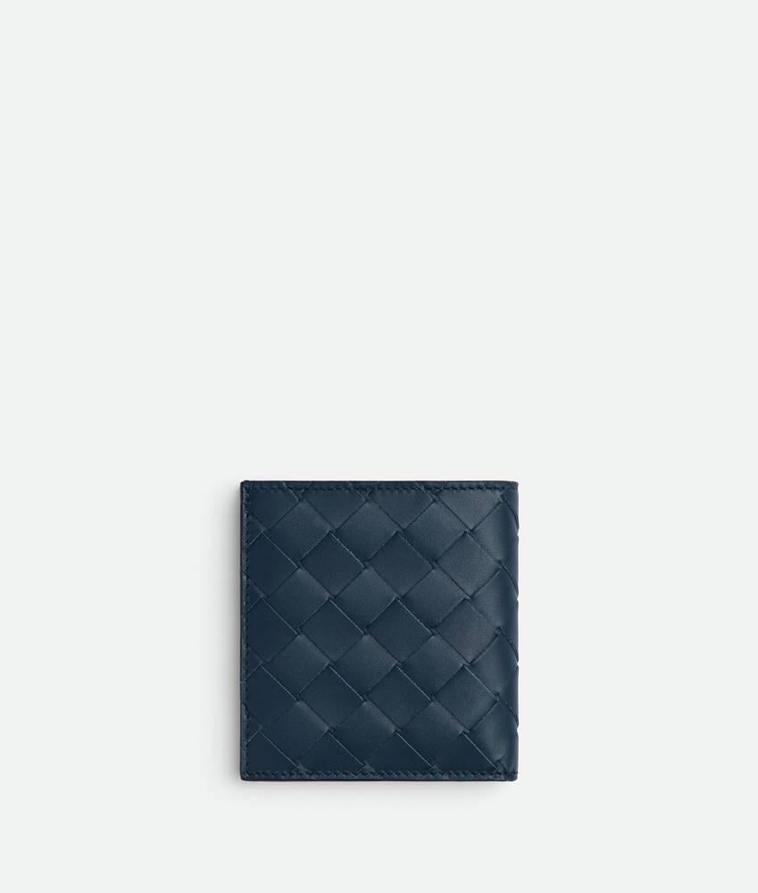 Men's Intrecciato Slim Bi-Fold Wallet in Deep blue Product Image