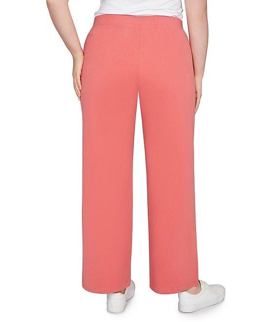 Ruby Rd. Plus Size Luxe Ribbed Textured Straight Leg Pull-On Pants Product Image