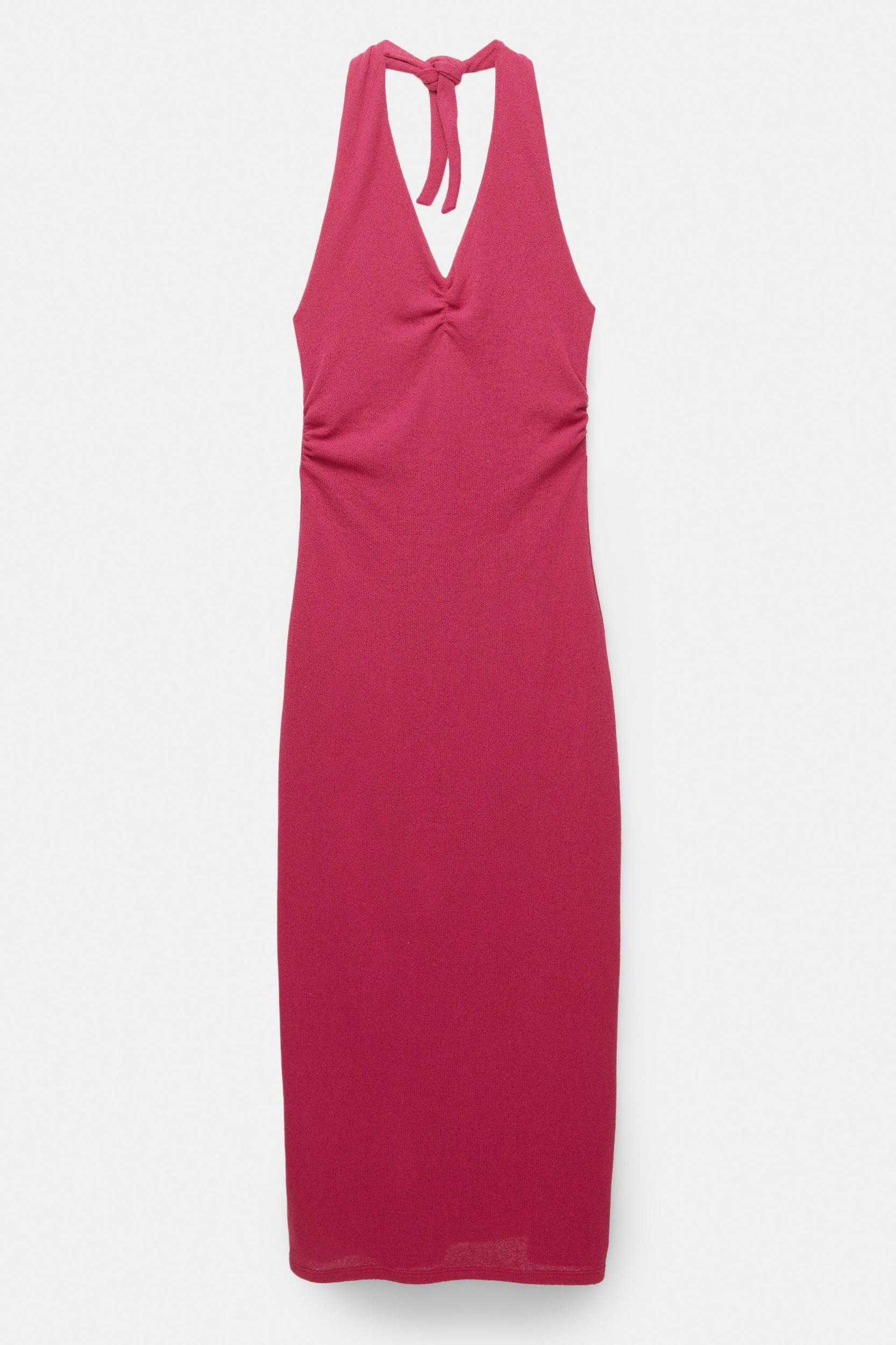 Knit racer-neck midi dress Product Image