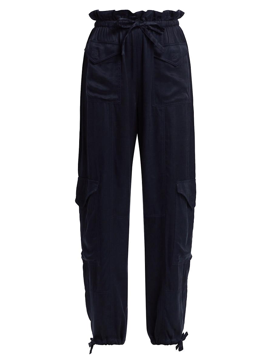 Womens Washed Twill Paperbag Pants Size 0 Product Image