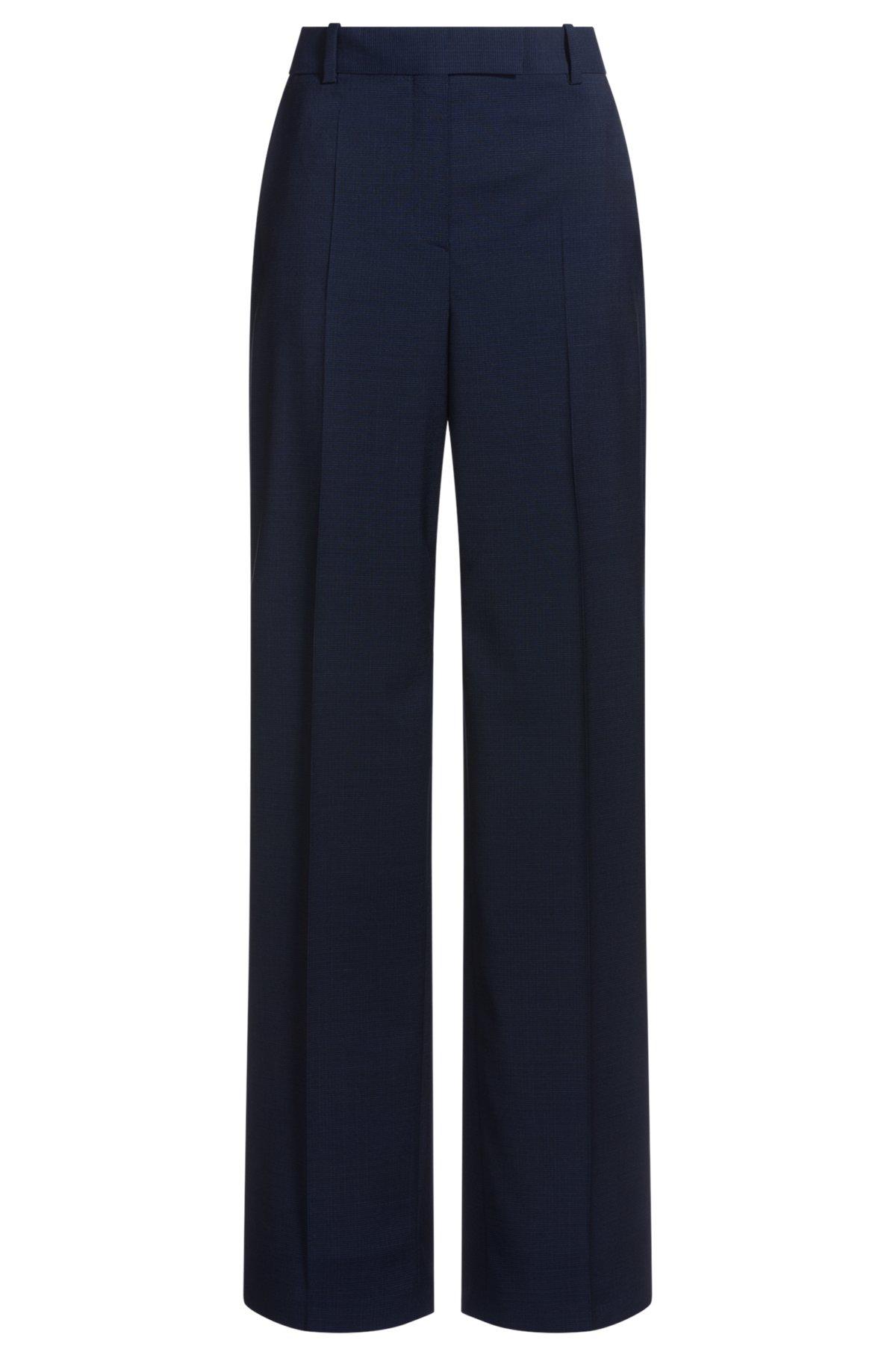 BOSS - Regular-fit trousers in micro-check virgin wool - Patterned Product Image
