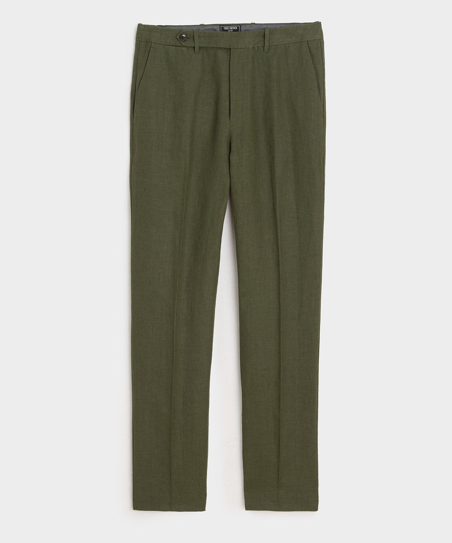Straight Fit Linen Tab Trouser Product Image