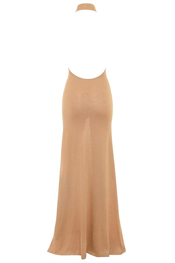 Selia  gold knit maxi dress Product Image