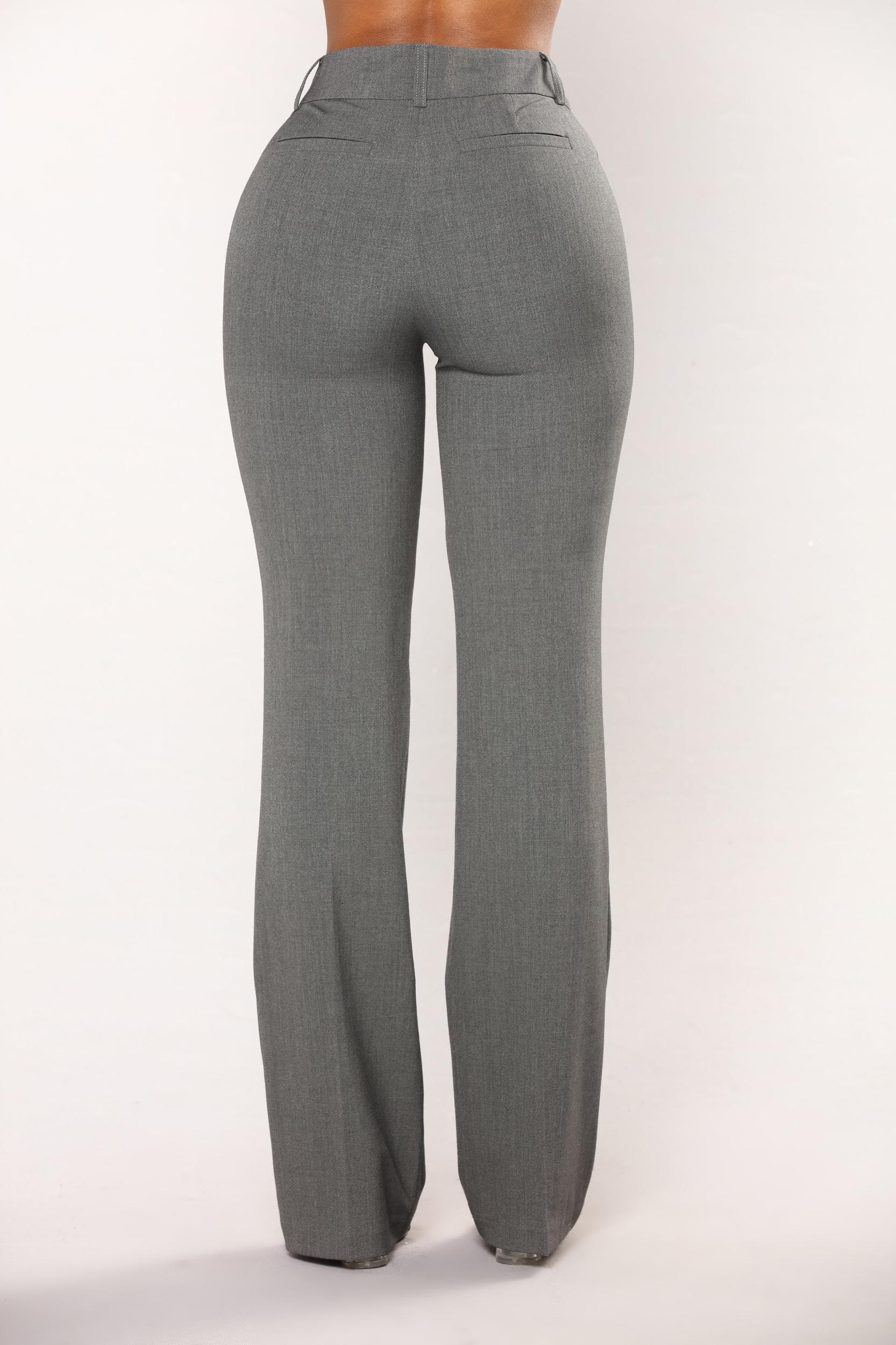 Tasha Dressy High Rise Pants - Charcoal Product Image