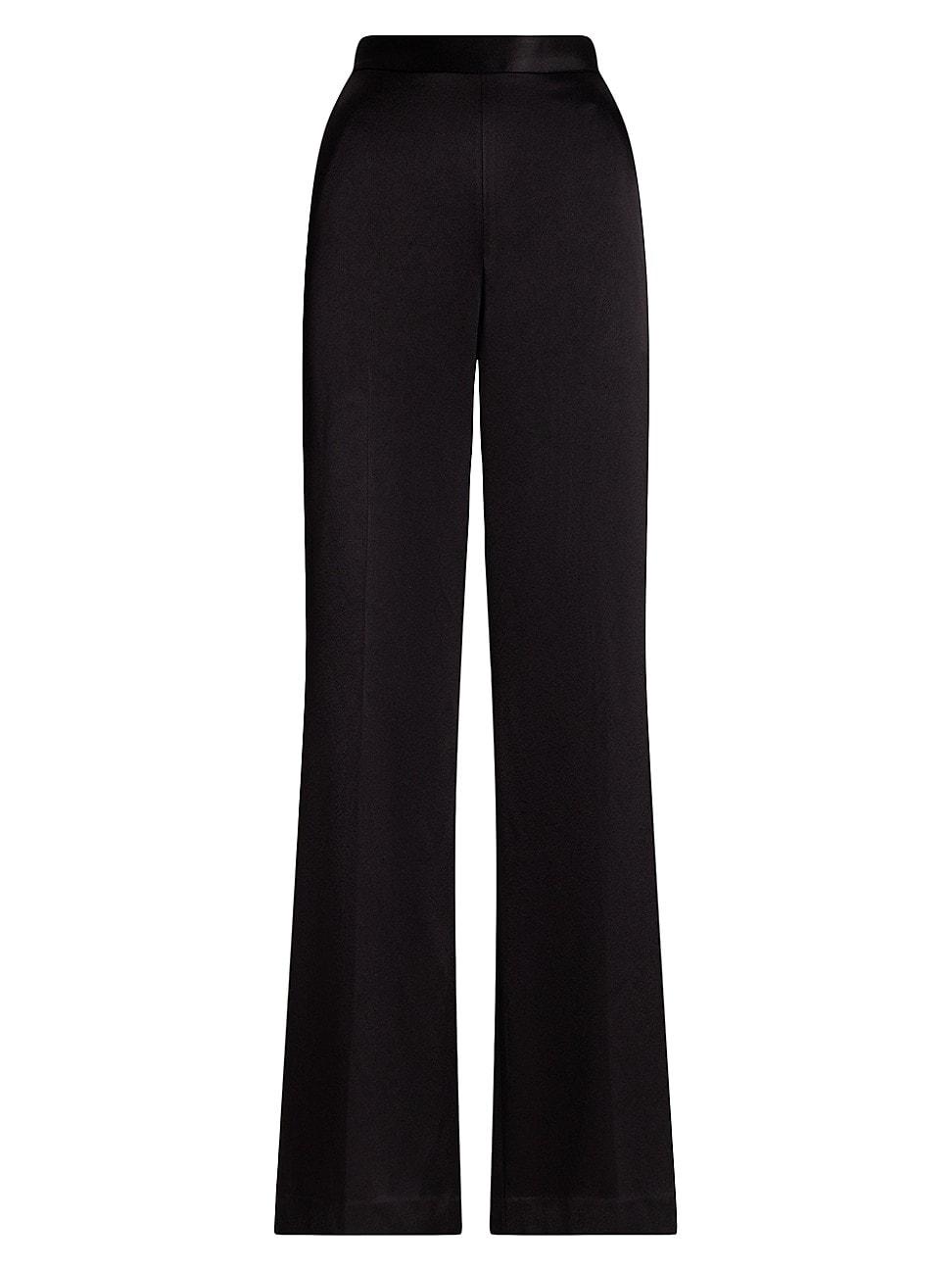 Womens Satin High-Rise Wide-Leg Pants Product Image
