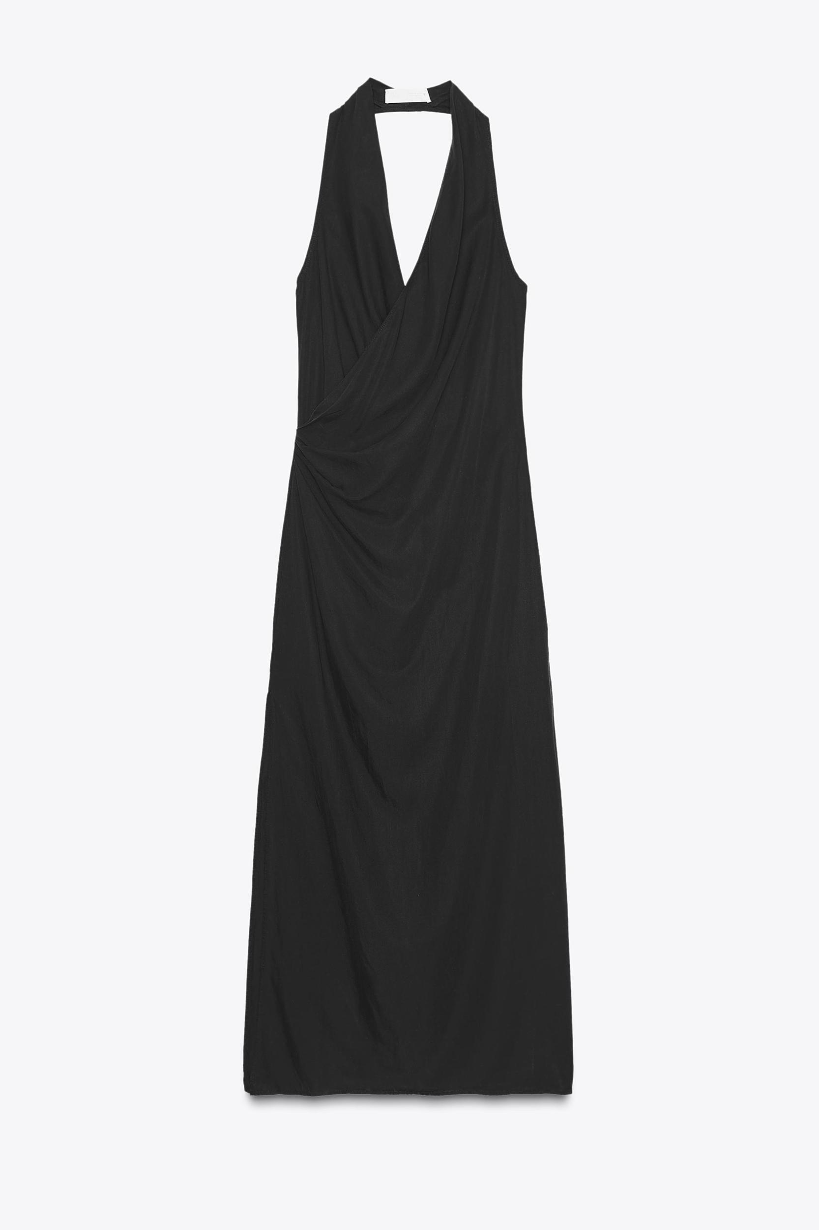 FLOWY DRAPED MIDI DRESS Product Image
