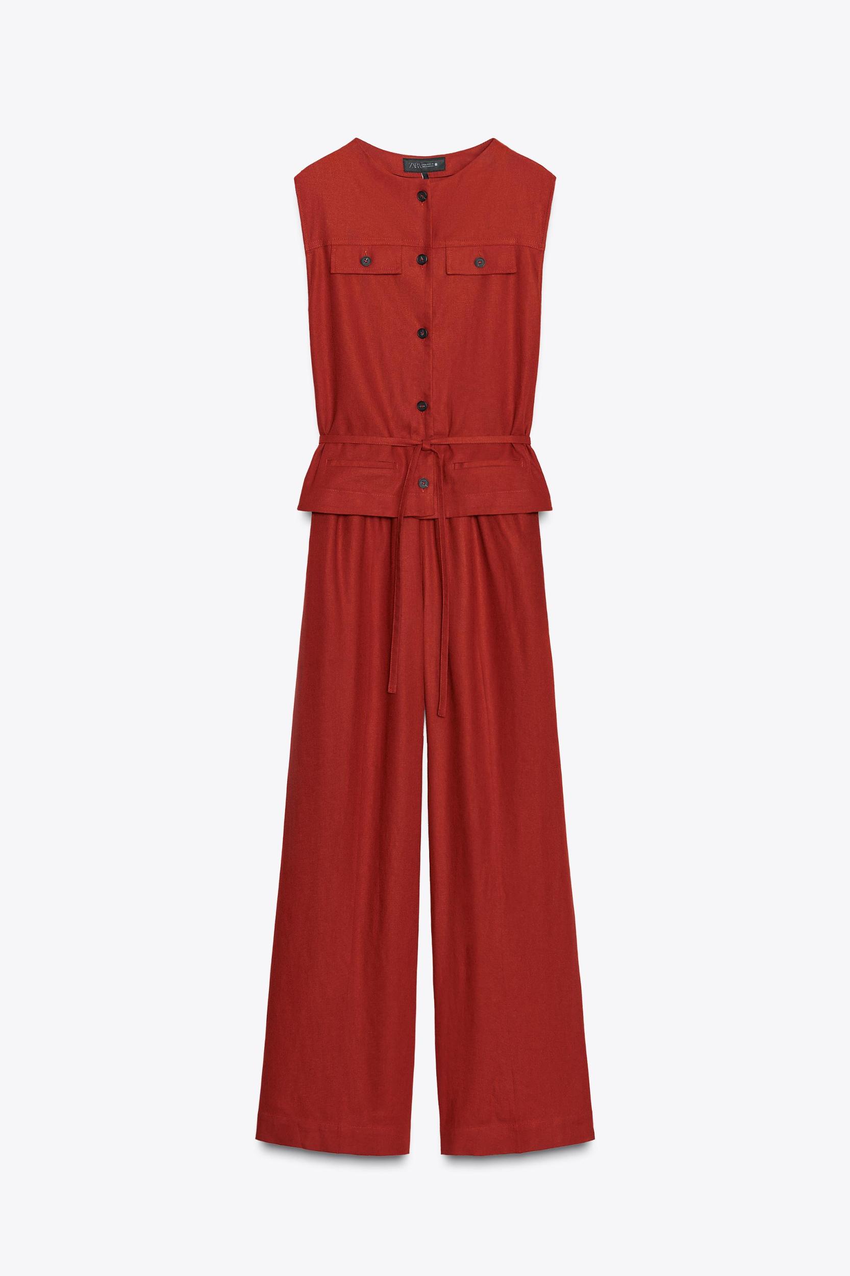 LINEN VEST JUMPSUIT Product Image