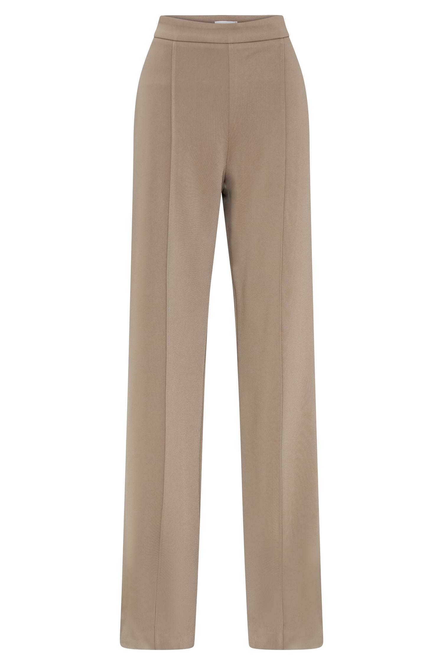 Antonia Pleated Wide Leg Pants - Mushroom Product Image
