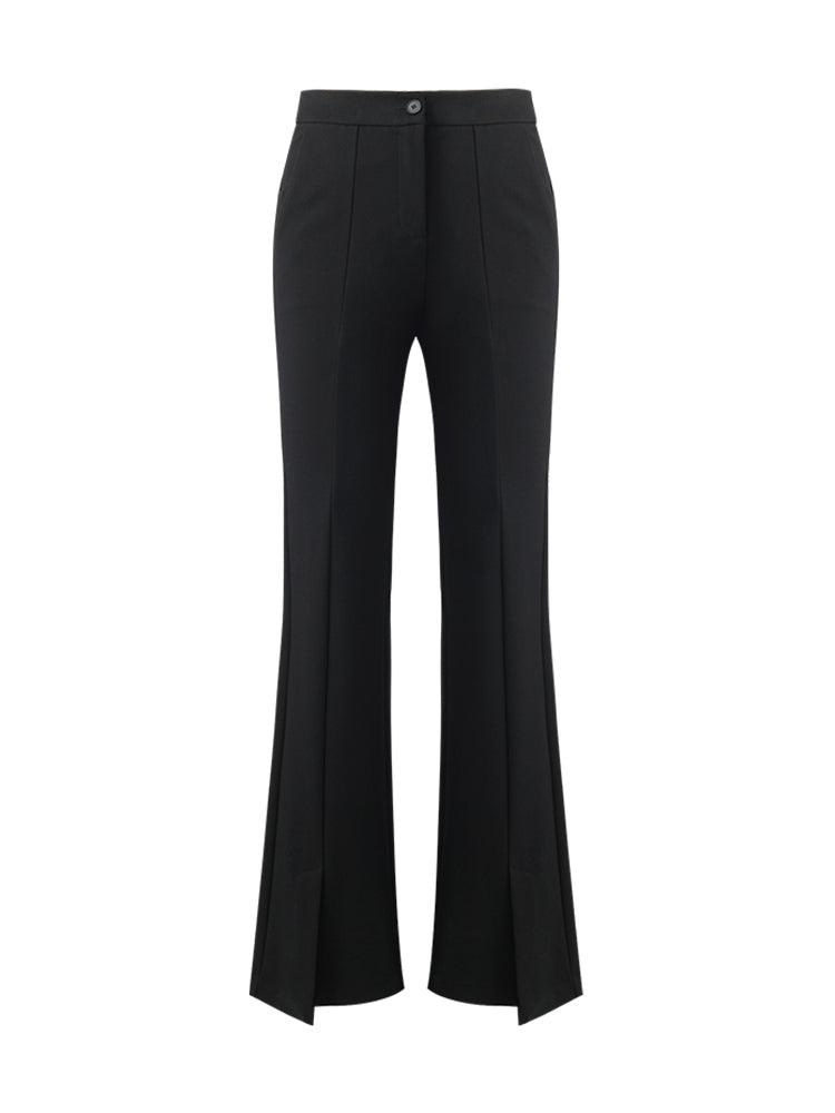 Mid-Rise Slit Micro-Flared Women Pants Product Image